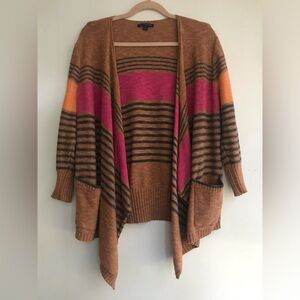 American Eagle Striped Open Front Cardigan Sweater with pockets